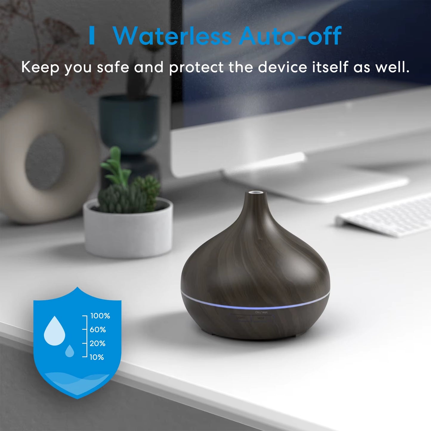 Smart Wifi Wooden Essential Oil Diffuser Air Humidifier Voice Control Humificador for Bedroom Home Plants Support Homekit