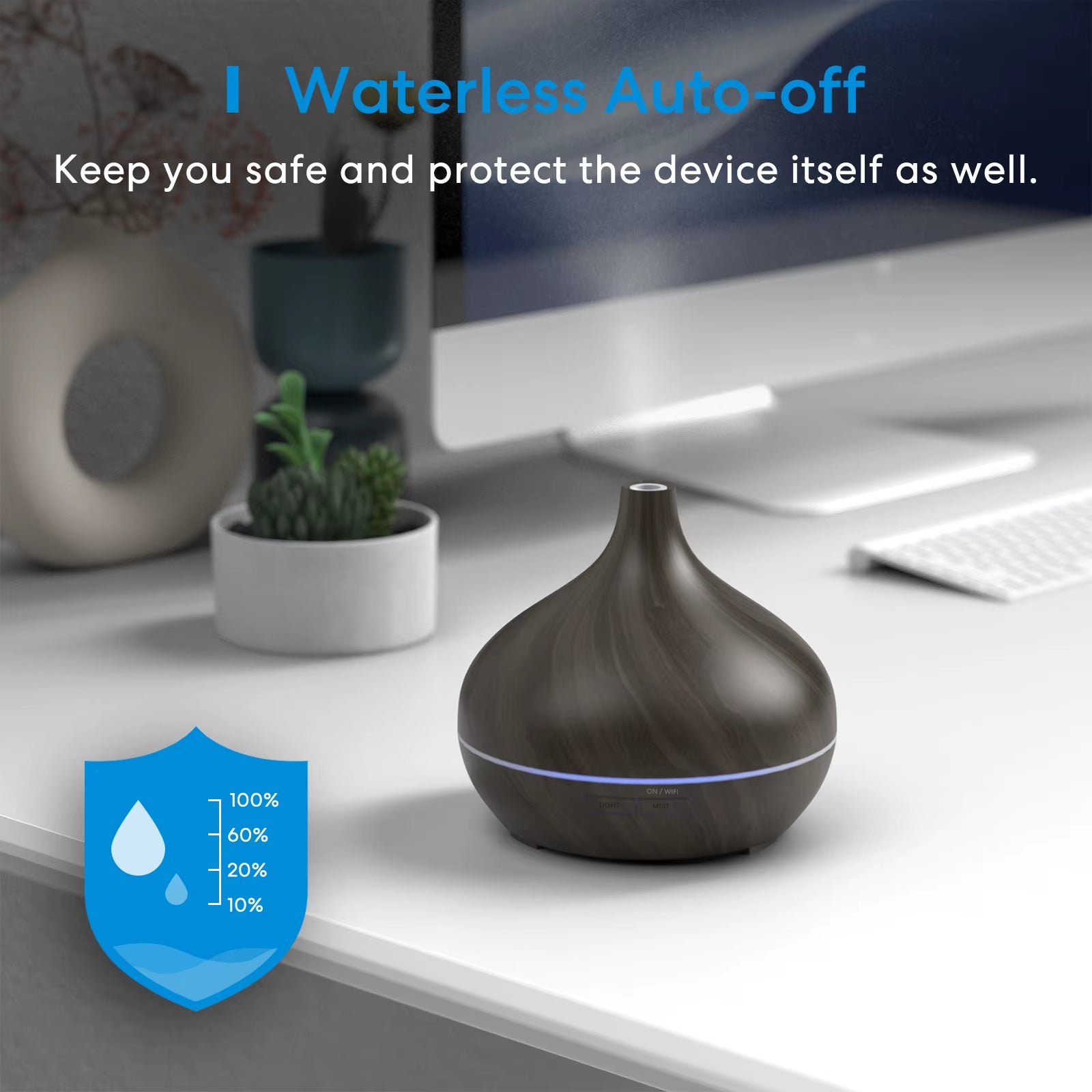 Smart Wifi Wooden Essential Oil Diffuser Air Humidifier Voice Control Humificador for Bedroom Home Plants Support Homekit
