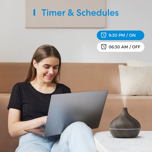 Smart Wifi Wooden Essential Oil Diffuser Air Humidifier Voice Control Humificador for Bedroom Home Plants Support Homekit